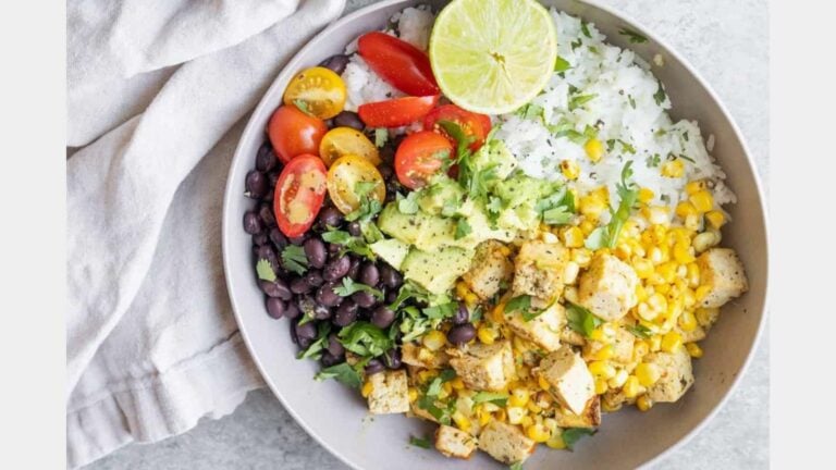 Tofu Rice Bowl With Black Beans And Rice