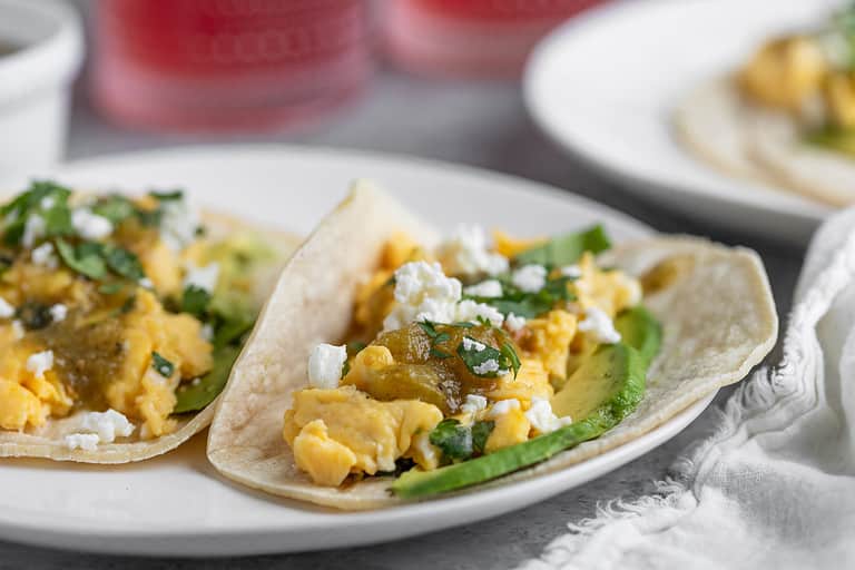 Scrambled Egg Tacos With Salsa Verde