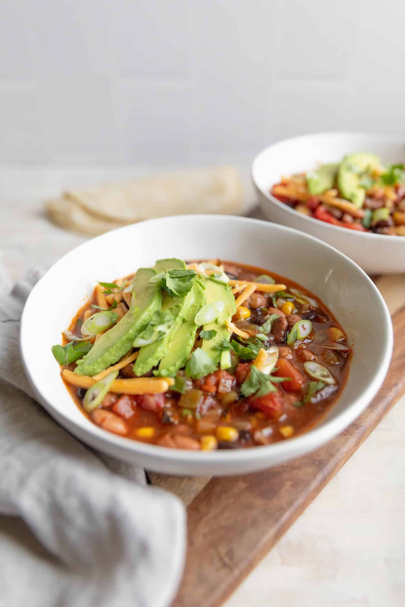 Slow Cooker Taco Soup (Vegan, Gluten-Free, Healthy) 2 Vegan Taco Soup