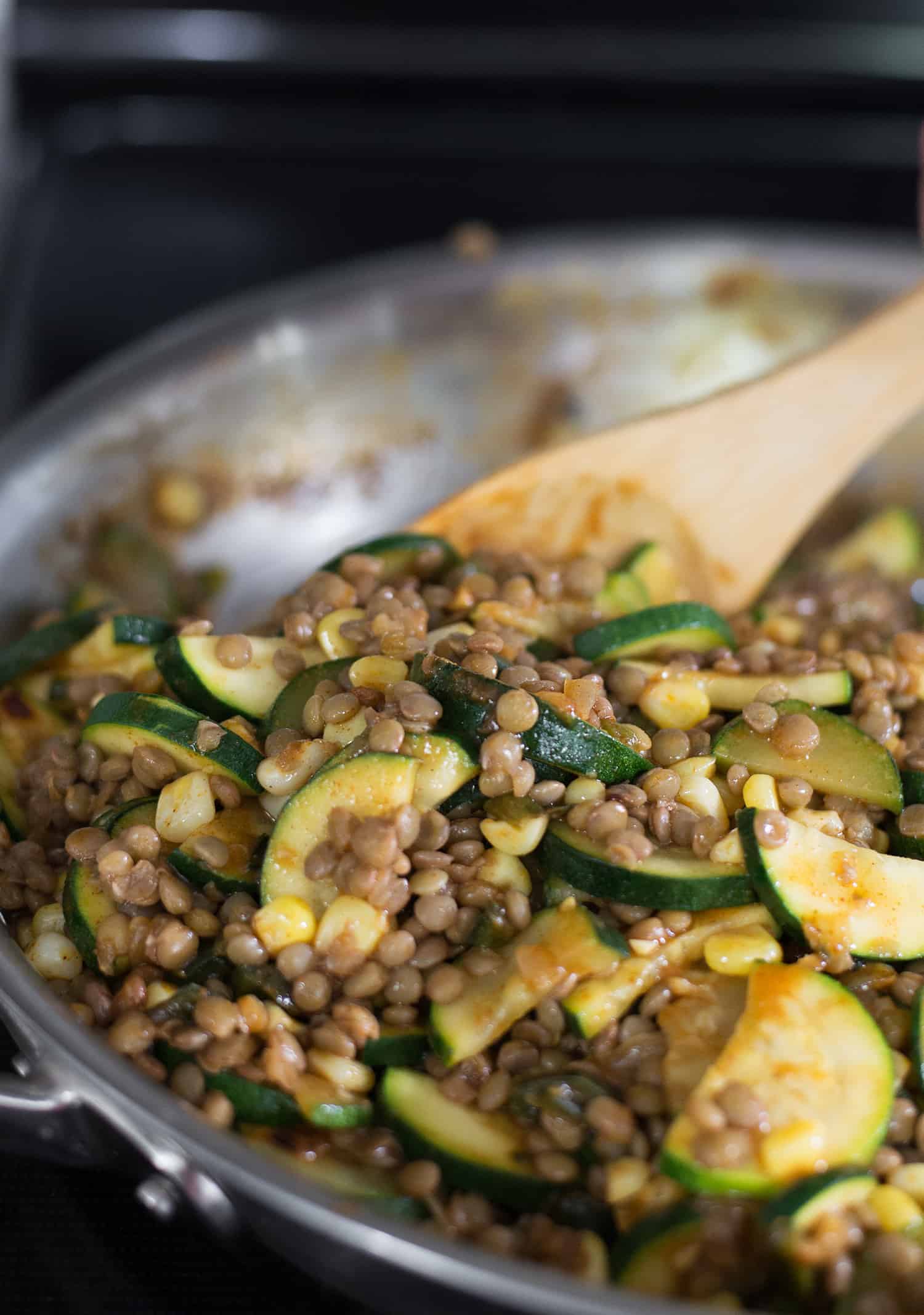 Vegan Zucchini and Lentil Tacos 3 Zucchini And Lentil Tacos! A Perfect Vegan Dinner. Spicy Zucchini And Corn, Lentils With A Creamy Jalapeno-Lime Sauce. | Www.delishknowledge.com